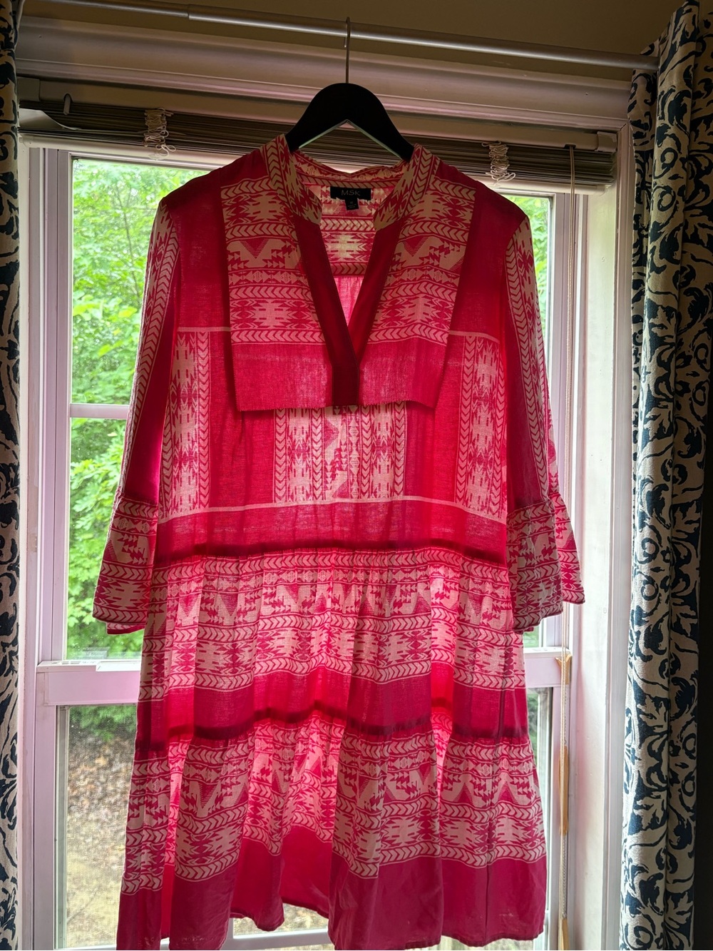 MSK Pink and White Patterned Mini Dress